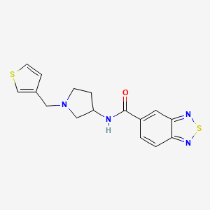 molecular formula C16H16N4OS2 B2940923 N-{1-[(thiophen-3-yl)methyl]pyrrolidin-3-yl}-2,1,3-benzothiadiazole-5-carboxamide CAS No. 2097923-87-8