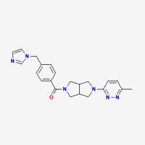 molecular formula C22H24N6O B2940924 3-(5-{4-[(1H-imidazol-1-yl)methyl]benzoyl}-octahydropyrrolo[3,4-c]pyrrol-2-yl)-6-methylpyridazine CAS No. 2415553-82-9