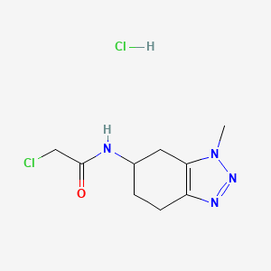 molecular formula C9H14Cl2N4O B2940940 2-Chloro-N-(3-methyl-4,5,6,7-tetrahydrobenzotriazol-5-yl)acetamide;hydrochloride CAS No. 2411314-65-1