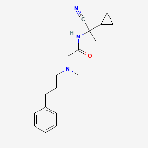 molecular formula C18H25N3O B2940941 N-(1-cyano-1-cyclopropylethyl)-2-[methyl(3-phenylpropyl)amino]acetamide CAS No. 1211642-14-6