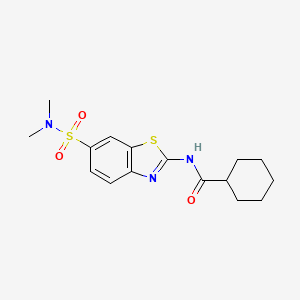 molecular formula C16H21N3O3S2 B2940961 N-[6-(dimethylsulfamoyl)-1,3-benzothiazol-2-yl]cyclohexanecarboxamide CAS No. 923683-11-8