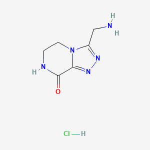 molecular formula C6H10ClN5O B2940988 3-(aminomethyl)-5H,6H,7H,8H-[1,2,4]triazolo[4,3-a]pyrazin-8-one hydrochloride CAS No. 2094616-87-0