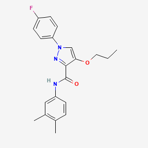 molecular formula C21H22FN3O2 B2940989 N-(3,4-dimethylphenyl)-1-(4-fluorophenyl)-4-propoxy-1H-pyrazole-3-carboxamide CAS No. 1210519-33-7