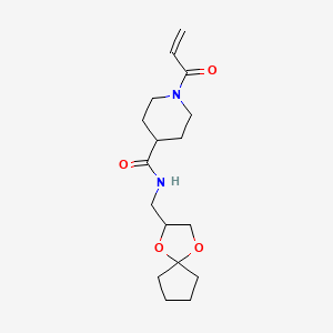 B2941009 N-(1,4-Dioxaspiro[4.4]nonan-3-ylmethyl)-1-prop-2-enoylpiperidine-4-carboxamide CAS No. 2361863-75-2