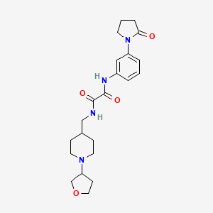 molecular formula C22H30N4O4 B2941043 N-{[1-(oxolan-3-yl)piperidin-4-yl]methyl}-N'-[3-(2-oxopyrrolidin-1-yl)phenyl]ethanediamide CAS No. 2034607-94-6