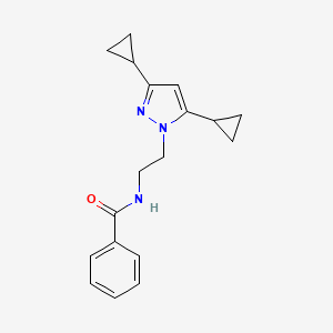 molecular formula C18H21N3O B2941057 N-(2-(3,5-dicyclopropyl-1H-pyrazol-1-yl)ethyl)benzamide CAS No. 1797225-95-6