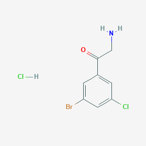 molecular formula C8H8BrCl2NO B2941059 3-Bromo-5-chlorophenacylamine hydrochloride CAS No. 1980049-85-1