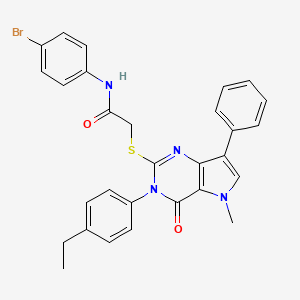 molecular formula C29H25BrN4O2S B2941066 N-(4-bromophenyl)-2-{[3-(4-ethylphenyl)-5-methyl-4-oxo-7-phenyl-3H,4H,5H-pyrrolo[3,2-d]pyrimidin-2-yl]sulfanyl}acetamide CAS No. 933195-25-6