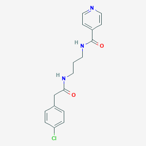 molecular formula C17H18ClN3O2 B294107 N-(3-{[(4-chlorophenyl)acetyl]amino}propyl)pyridine-4-carboxamide 