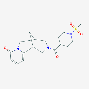 molecular formula C18H25N3O4S B2941090 11-(1-methanesulfonylpiperidine-4-carbonyl)-7,11-diazatricyclo[7.3.1.0^{2,7}]trideca-2,4-dien-6-one CAS No. 1207043-61-5