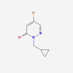 molecular formula C8H9BrN2O B2941159 5-Bromo-2-(cyclopropylmethyl)pyridazin-3(2H)-one CAS No. 1936387-82-4