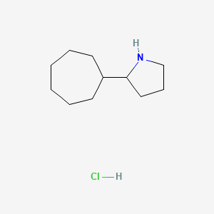 molecular formula C11H22ClN B2941162 2-Cycloheptylpyrrolidine;hydrochloride CAS No. 1889950-84-8