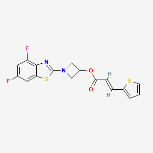 molecular formula C17H12F2N2O2S2 B2941172 (E)-1-(4,6-difluorobenzo[d]thiazol-2-yl)azetidin-3-yl 3-(thiophen-2-yl)acrylate CAS No. 1396890-53-1