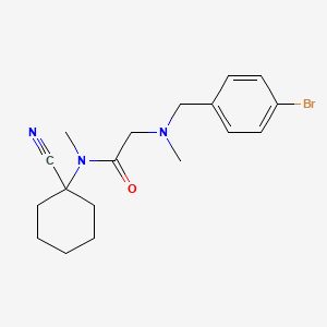 molecular formula C18H24BrN3O B2941177 2-[(4-bromophenyl)methyl-methylamino]-N-(1-cyanocyclohexyl)-N-methylacetamide CAS No. 1147398-10-4