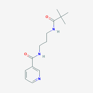 molecular formula C14H21N3O2 B294118 N-{3-[(2,2-dimethylpropanoyl)amino]propyl}nicotinamide 