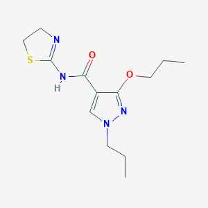 molecular formula C13H20N4O2S B2941191 N-(4,5-dihydrothiazol-2-yl)-3-propoxy-1-propyl-1H-pyrazole-4-carboxamide CAS No. 1013765-97-3