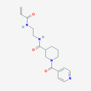 molecular formula C17H22N4O3 B2941193 N-[2-(Prop-2-enoylamino)ethyl]-1-(pyridine-4-carbonyl)piperidine-3-carboxamide CAS No. 2201464-53-9