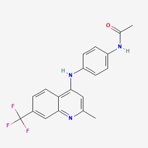 molecular formula C19H16F3N3O B2941211 N-(4-{[2-methyl-7-(trifluoromethyl)quinolin-4-yl]amino}phenyl)acetamide CAS No. 881940-57-4