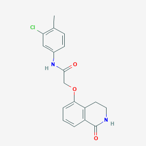 molecular formula C18H17ClN2O3 B2941233 N-(3-chloro-4-methylphenyl)-2-[(1-oxo-1,2,3,4-tetrahydroisoquinolin-5-yl)oxy]acetamide CAS No. 886933-25-1