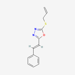 molecular formula C13H12N2OS B2941244 2-(allylsulfanyl)-5-[(E)-2-phenylethenyl]-1,3,4-oxadiazole CAS No. 478047-57-3