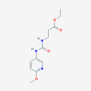 molecular formula C12H17N3O4 B2941271 Ethyl 3-((N-(6-methoxy-3-pyridyl)carbamoyl)amino)propanoate CAS No. 1022387-29-6