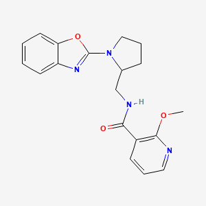 molecular formula C19H20N4O3 B2941362 N-((1-(benzo[d]oxazol-2-yl)pyrrolidin-2-yl)methyl)-2-methoxynicotinamide CAS No. 1798461-36-5