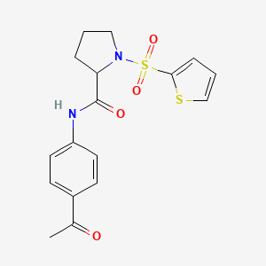 molecular formula C17H18N2O4S2 B2941364 N-(4-acetylphenyl)-1-(thiophene-2-sulfonyl)pyrrolidine-2-carboxamide CAS No. 1008668-73-2