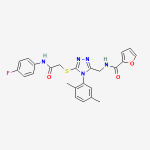 molecular formula C24H22FN5O3S B2941384 N-{[4-(2,5-dimethylphenyl)-5-({[(4-fluorophenyl)carbamoyl]methyl}sulfanyl)-4H-1,2,4-triazol-3-yl]methyl}furan-2-carboxamide CAS No. 309969-69-5