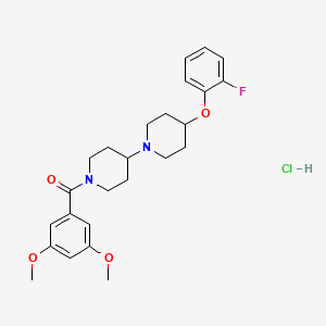 molecular formula C25H32ClFN2O4 B2941398 1'-(3,5-Dimethoxybenzoyl)-4-(2-fluorophenoxy)-1,4'-bipiperidine hydrochloride CAS No. 2309746-99-2