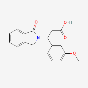 molecular formula C18H17NO4 B2941426 3-(3-methoxyphenyl)-3-(1-oxo-1,3-dihydro-2H-isoindol-2-yl)propanoic acid CAS No. 478260-11-6