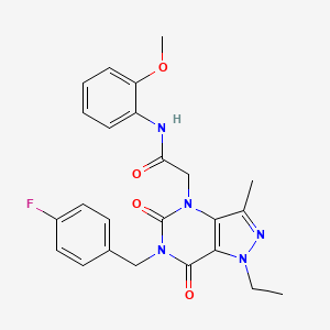 2-(1-ethyl-6-(4-fluorobenzyl)-3-methyl-5,7-dioxo-6,7-dihydro-1H-pyrazolo[4,3-d]pyrimidin-4(5H)-yl)-N-(2-methoxyphenyl)acetamide