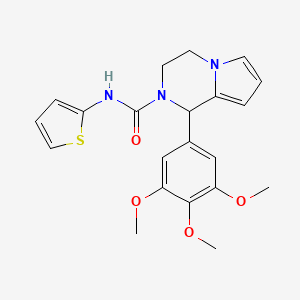 molecular formula C21H23N3O4S B2941436 N-(thiophen-2-yl)-1-(3,4,5-trimethoxyphenyl)-1H,2H,3H,4H-pyrrolo[1,2-a]pyrazine-2-carboxamide CAS No. 899942-72-4