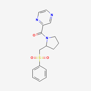 (2-((Phenylsulfonyl)methyl)pyrrolidin-1-yl)(pyrazin-2-yl)methanone