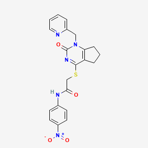 N-(4-nitrophenyl)-2-((2-oxo-1-(pyridin-2-ylmethyl)-2,5,6,7-tetrahydro-1H-cyclopenta[d]pyrimidin-4-yl)thio)acetamide