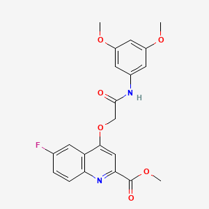 Methyl 4-(2-((3,5-dimethoxyphenyl)amino)-2-oxoethoxy)-6-fluoroquinoline-2-carboxylate
