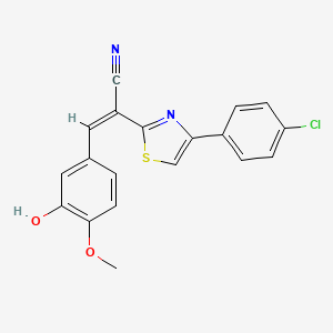 (Z)-2-(4-(4-chlorophenyl)thiazol-2-yl)-3-(3-hydroxy-4-methoxyphenyl)acrylonitrile