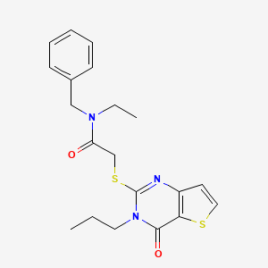 N-benzyl-N-ethyl-2-({4-oxo-3-propyl-3H,4H-thieno[3,2-d]pyrimidin-2-yl}sulfanyl)acetamide