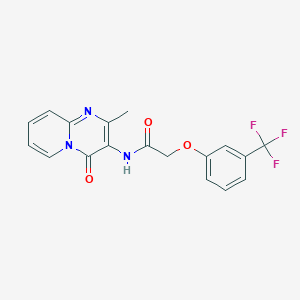 molecular formula C18H14F3N3O3 B2941466 N-(2-methyl-4-oxo-4H-pyrido[1,2-a]pyrimidin-3-yl)-2-(3-(trifluoromethyl)phenoxy)acetamide CAS No. 1060329-60-3