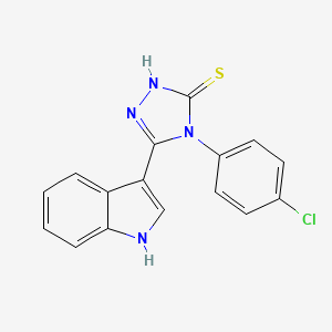 molecular formula C16H11ClN4S B2941471 4-(4-chlorophenyl)-5-(1H-indol-3-yl)-4H-1,2,4-triazole-3-thiol CAS No. 379726-42-8
