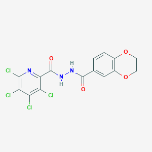molecular formula C15H9Cl4N3O4 B2941475 N'-(3,4,5,6-tetrachloropyridine-2-carbonyl)-2,3-dihydro-1,4-benzodioxine-6-carbohydrazide CAS No. 1424466-91-0