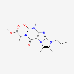 molecular formula C17H23N5O4 B2941482 Methyl 2-(4,7,8-trimethyl-1,3-dioxo-6-propylpurino[7,8-a]imidazol-2-yl)propanoate CAS No. 878412-23-8