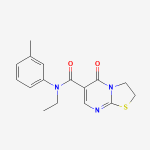 molecular formula C16H17N3O2S B2941495 N-ethyl-5-oxo-N-(m-tolyl)-3,5-dihydro-2H-thiazolo[3,2-a]pyrimidine-6-carboxamide CAS No. 443330-14-1