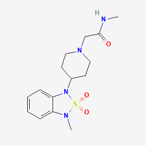 molecular formula C15H22N4O3S B2941496 N-methyl-2-(4-(3-methyl-2,2-dioxidobenzo[c][1,2,5]thiadiazol-1(3H)-yl)piperidin-1-yl)acetamide CAS No. 2034510-53-5