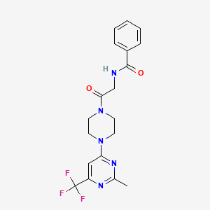 N-(2-(4-(2-methyl-6-(trifluoromethyl)pyrimidin-4-yl)piperazin-1-yl)-2-oxoethyl)benzamide