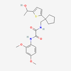 N1-(2,4-dimethoxyphenyl)-N2-((1-(5-(1-hydroxyethyl)thiophen-2-yl)cyclopentyl)methyl)oxalamide