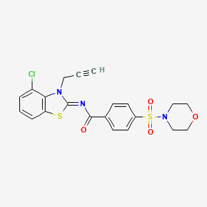 molecular formula C21H18ClN3O4S2 B2941515 N-[(2Z)-4-chloro-3-(prop-2-yn-1-yl)-2,3-dihydro-1,3-benzothiazol-2-ylidene]-4-(morpholine-4-sulfonyl)benzamide CAS No. 868377-34-8