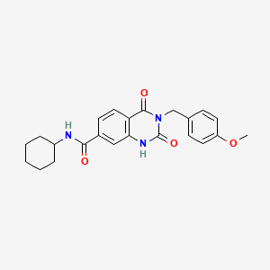 molecular formula C23H25N3O4 B2941518 N-cyclohexyl-3-(4-methoxybenzyl)-2,4-dioxo-1,2,3,4-tetrahydroquinazoline-7-carboxamide CAS No. 892273-82-4