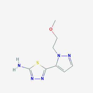 molecular formula C8H11N5OS B2941520 5-[1-(2-Methoxyethyl)-1H-pyrazol-5-yl]-1,3,4-thiadiazol-2-amine CAS No. 1946817-56-6