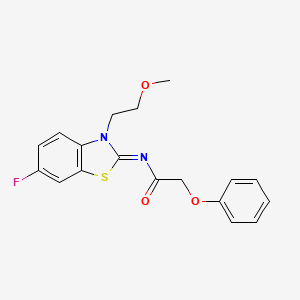 molecular formula C18H17FN2O3S B2941533 N-[(2Z)-6-fluoro-3-(2-methoxyethyl)-2,3-dihydro-1,3-benzothiazol-2-ylidene]-2-phenoxyacetamide CAS No. 864976-57-8