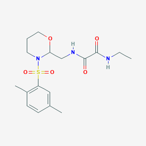 molecular formula C17H25N3O5S B2941535 N'-{[3-(2,5-dimethylbenzenesulfonyl)-1,3-oxazinan-2-yl]methyl}-N-ethylethanediamide CAS No. 872724-55-5